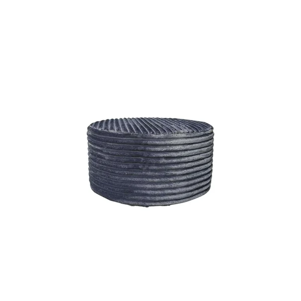 Pouf rond gris en velours côtelé Ø80 cm RIVOLI