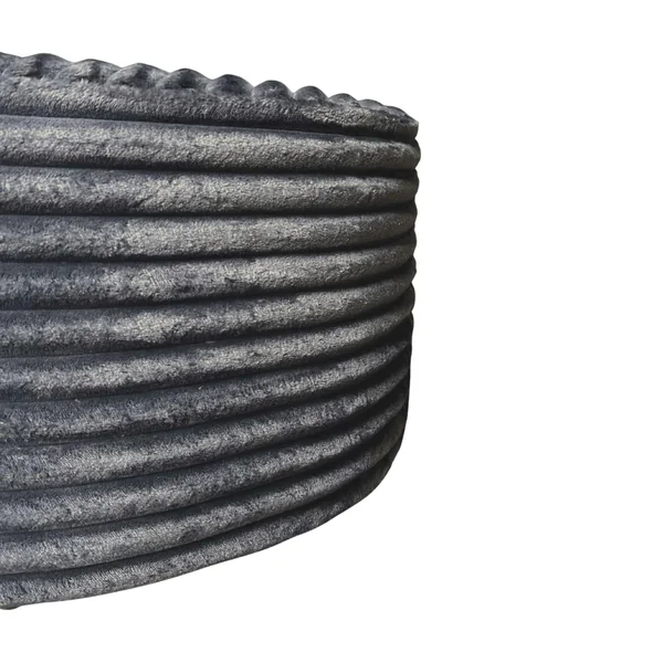 Pouf rond gris en velours côtelé Ø80 cm RIVOLI