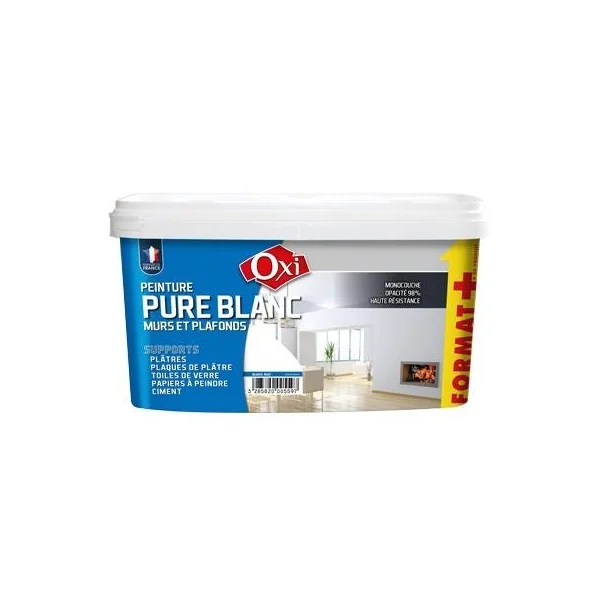 Pure blanc murs et plafonds satin 12L