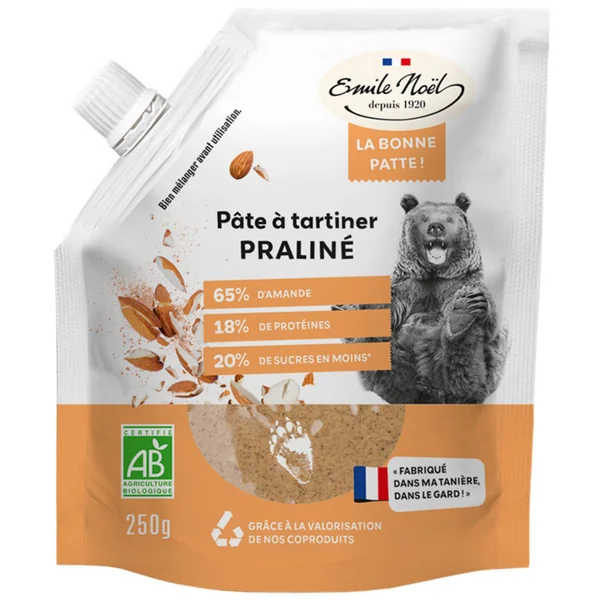Pâte à tartiner bio praliné La bonne Patte Émile Noël - 250 g