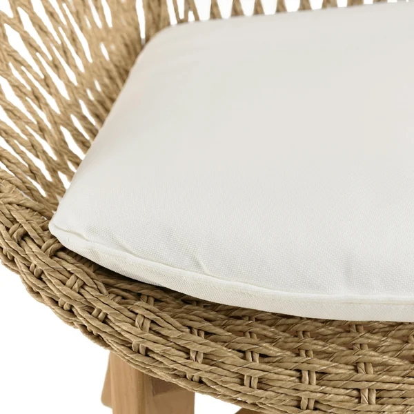 Salon de détente de jardin en teck 2 fauteuils arrondis LUMIO