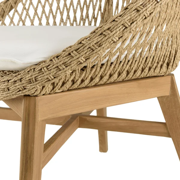 Salon de détente de jardin en teck 2 fauteuils arrondis LUMIO