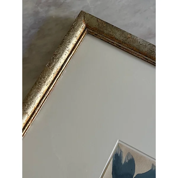 "Sand and Ink" Abstract on Paper in Large Antique Frame