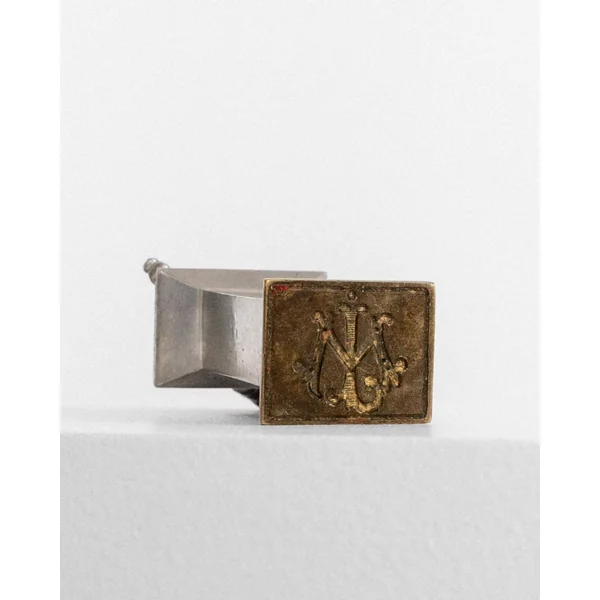 Sculptural Art Deco Pewter Seal Stamp with Lion, 1930s