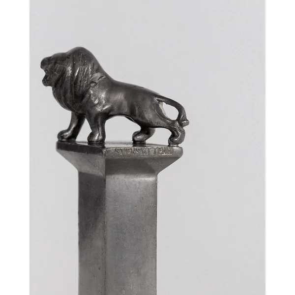 Sculptural Art Deco Pewter Seal Stamp with Lion, 1930s