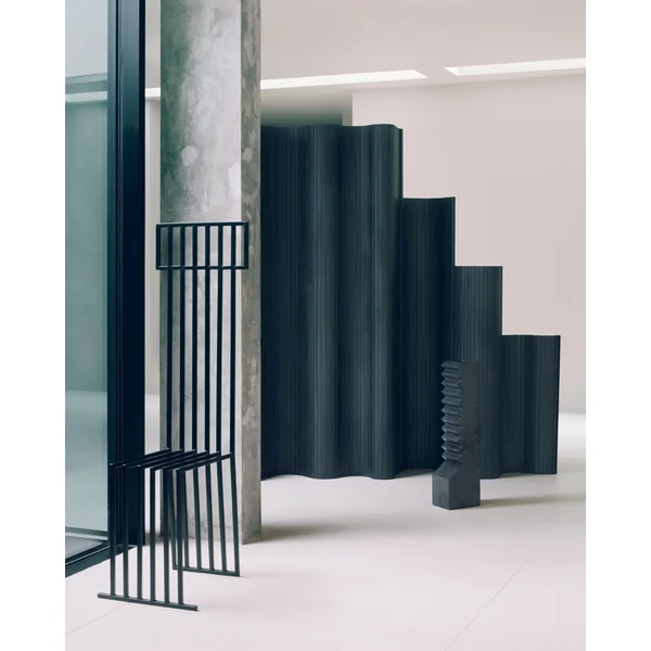 Sculptural Tambour Screen in Fumed Poplar by Tom Roberts
