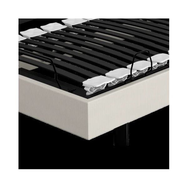 Sommier électrique Callixte, déco fixe - Tissu Blanc - 2 x 70 x 190 cm