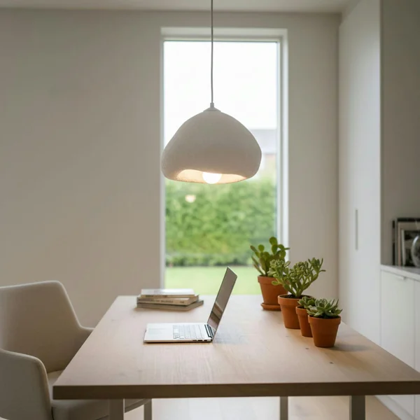 Suspension blanche design organique 1 abat-jour 32 cm NOXIS