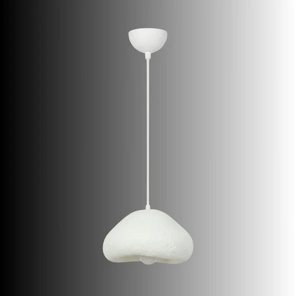 Suspension blanche design organique 1 abat-jour 32 cm NOXIS