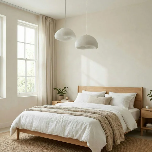 Suspension blanche design organique 2 abat-jour 74 cm NOXIS