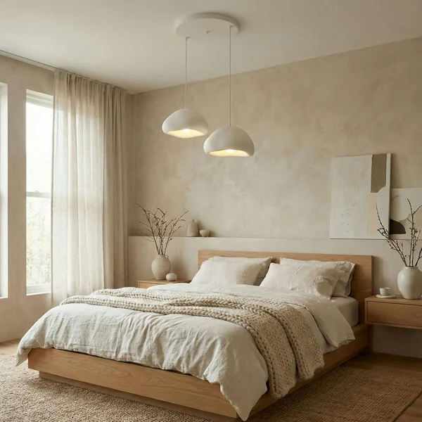Suspension blanche design organique 2 abat-jour 74 cm NOXIS