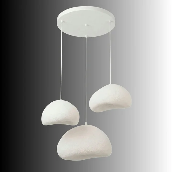 Suspension blanche étagée 3 abat-jour 82 cm NOXIS