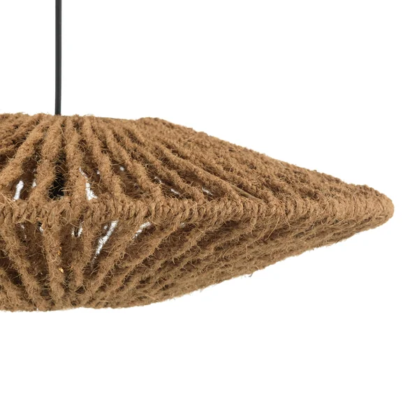 Suspension cymbale 60x60cm en fibre de coco et teck recyclé FOLELLI