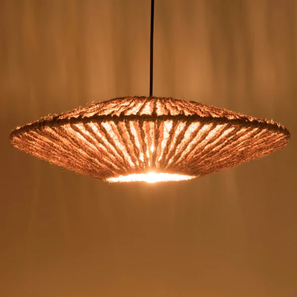 Suspension cymbale 60x60cm en fibre de coco et teck recyclé FOLELLI