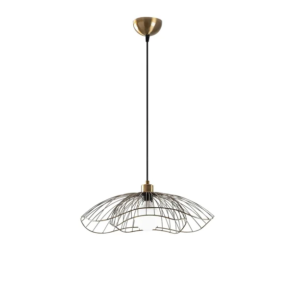 Suspension design filaire double fleur dorée 50 cm SINOP