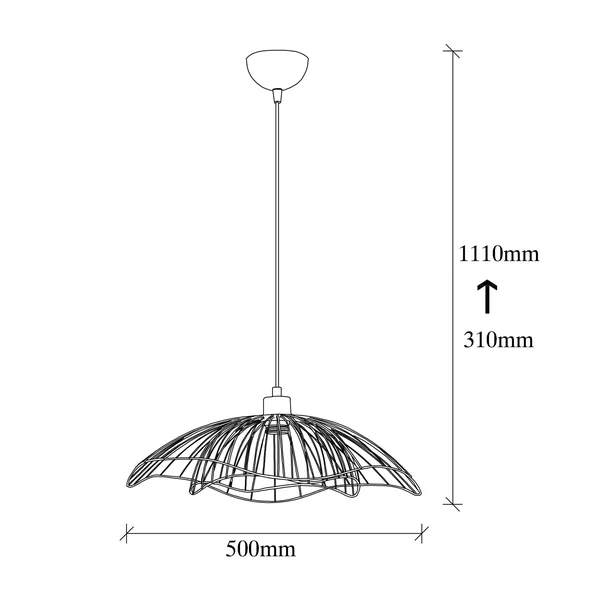 Suspension design filaire double fleur dorée 50 cm SINOP