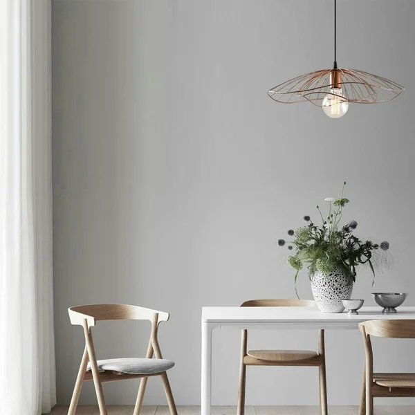 Suspension design métal cuivré filaire forme fleur SINOP