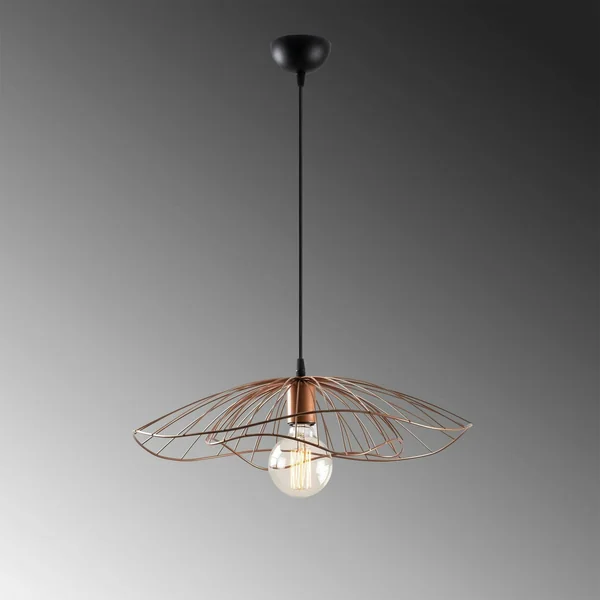 Suspension design métal cuivré filaire forme fleur SINOP
