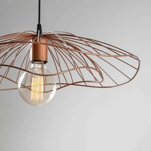 Suspension design métal cuivré filaire forme fleur SINOP