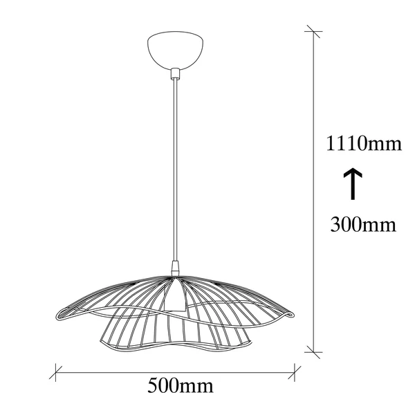 Suspension design métal cuivré filaire forme fleur SINOP