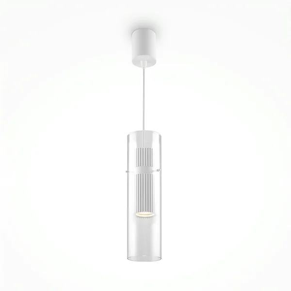 Suspension design verre – cylindre blanc et transparent TAVA