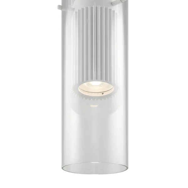 Suspension design verre – cylindre blanc et transparent TAVA
