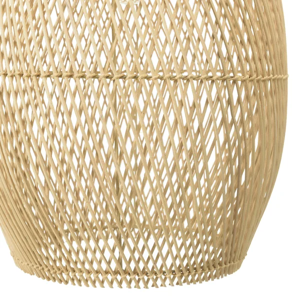 Suspension goutte 35x35cm rotin couleur naturelle et teck FOLELLI