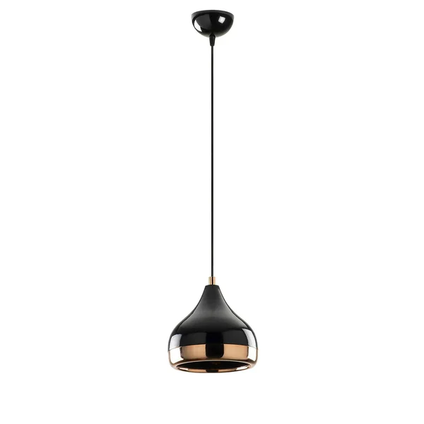Suspension moderne laquée noire et cuivre, forme goutte SILE