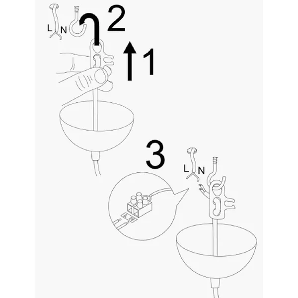 Suspension moderne laquée noire et cuivre, forme goutte SILE