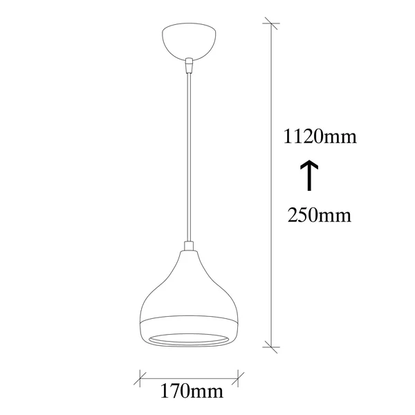 Suspension moderne laquée noire et cuivre, forme goutte SILE
