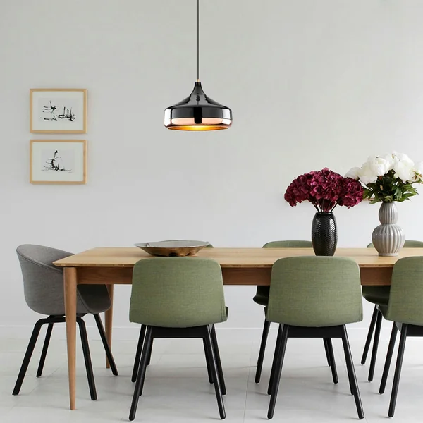 Suspension moderne noire et cuivre forme évasée SILE