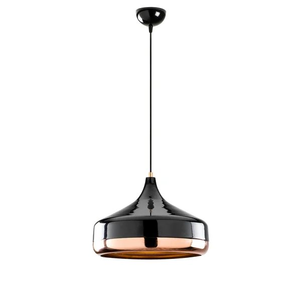 Suspension moderne noire et cuivre forme évasée SILE