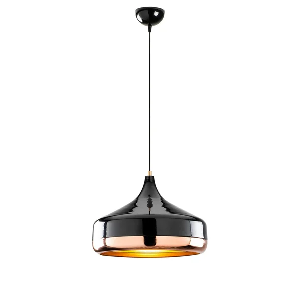Suspension moderne noire et cuivre forme évasée SILE
