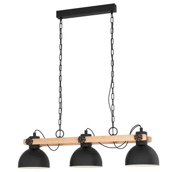 Suspension style industriel 3 lumières L90cm EGLO