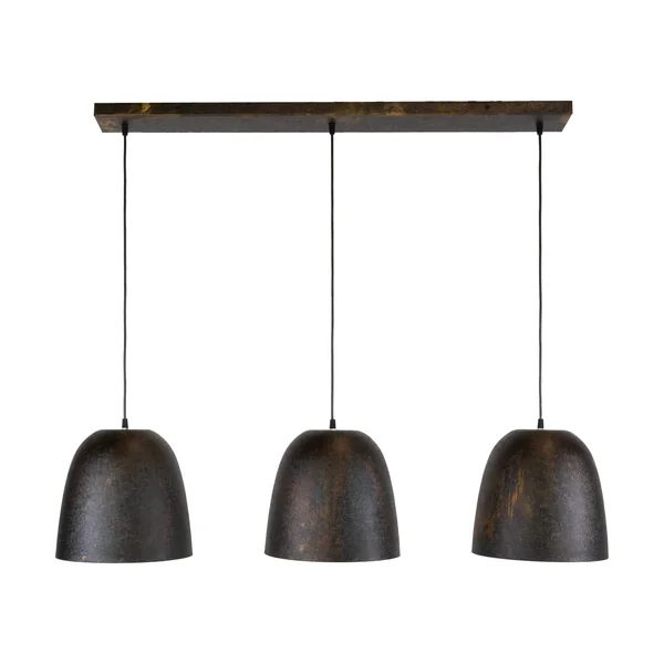 Suspension îlot cuisine 3 abat-jour brun vintage RALF