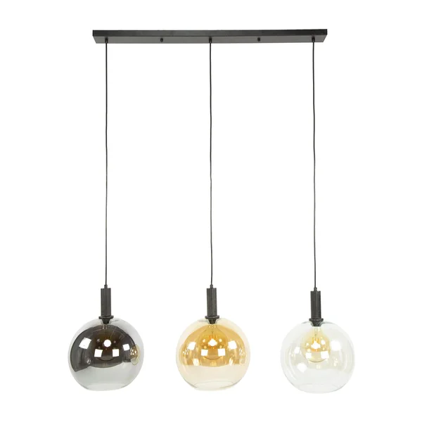 Suspension îlot cuisine 3 globes multicolores NOVA