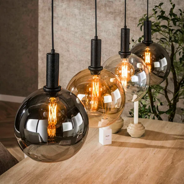 Suspension îlot cuisine 4 globes multicolores NOVA