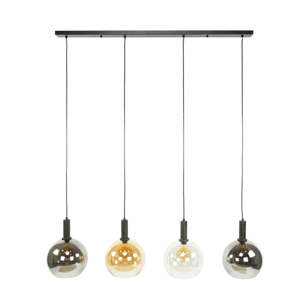 Suspension îlot cuisine 4 globes multicolores NOVA