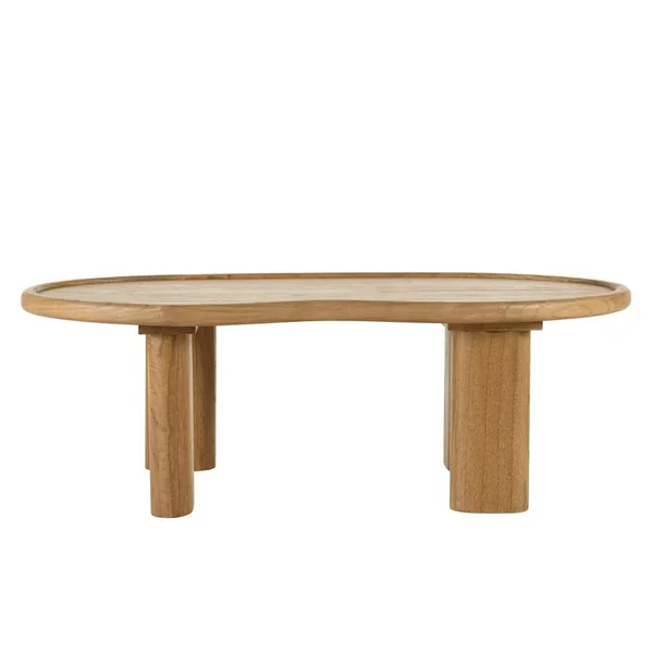 Table basse 120cm forme organique en bois de mindi TIVARO