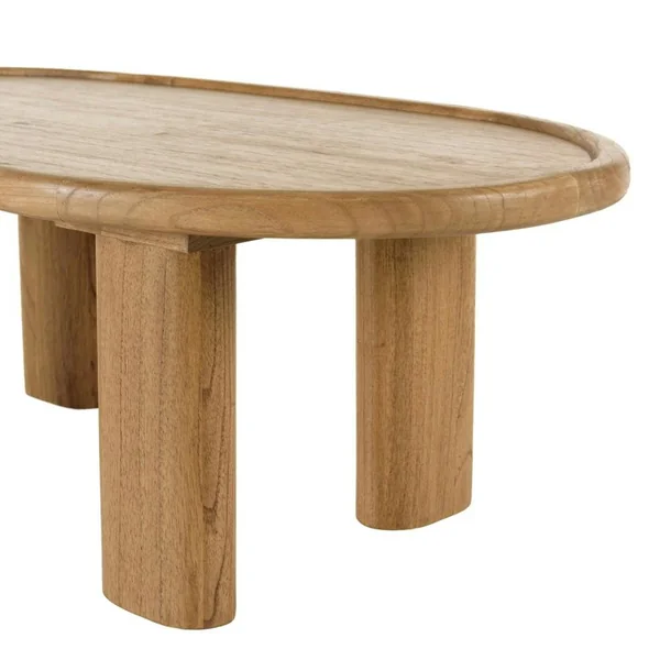 Table basse 120cm forme organique en bois de mindi TIVARO