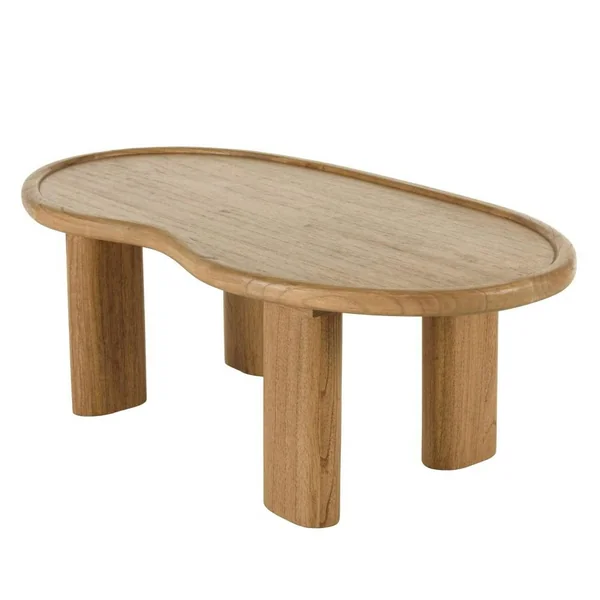 Table basse 120cm forme organique en bois de mindi TIVARO