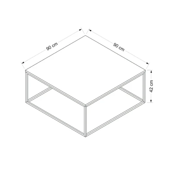 Table basse carrée style minimaliste effet noyer JENA