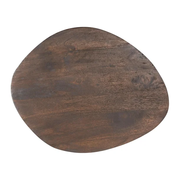 Table basse design organique en bois foncé (lot de 2) ALMA