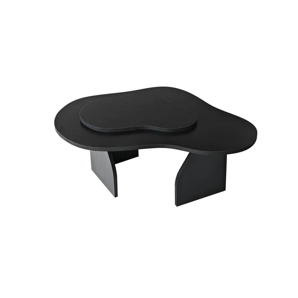 Table basse noire organique effet bois, 2 plateaux MARFA