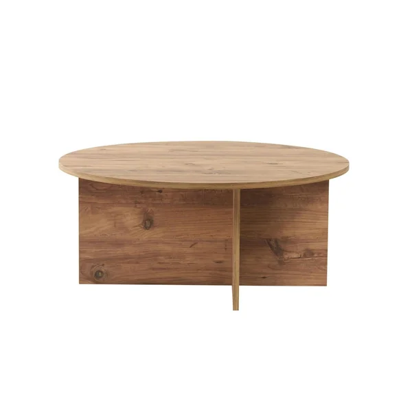 Table basse ronde minimaliste - effet bois de pin MARFA