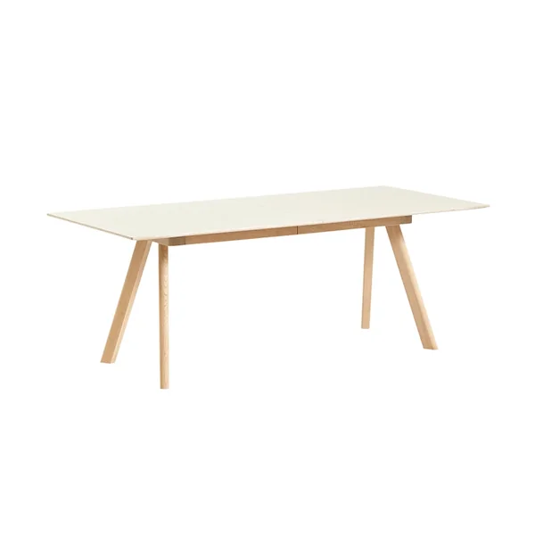 Table CPH 30 EXTENDABLE Lino blanc cassé/ chêne vernis à base d'eau HAY