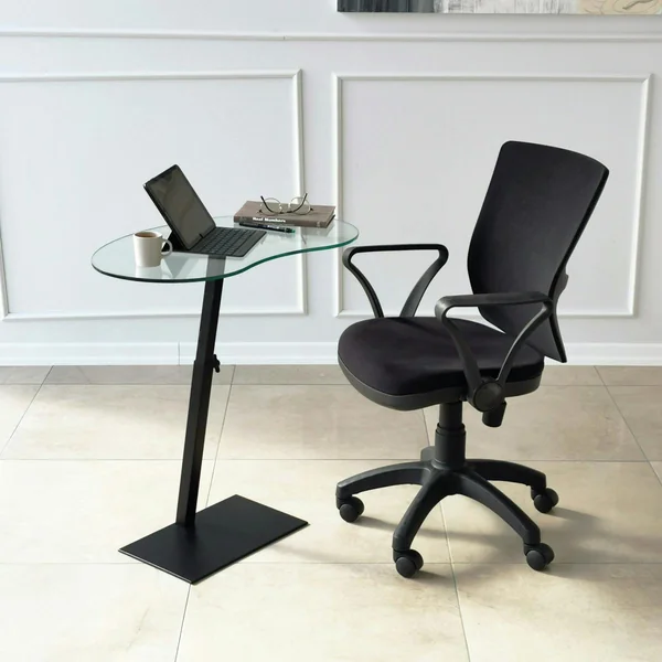 Table d'appoint en verre pour ordinateur, réglable TULUM