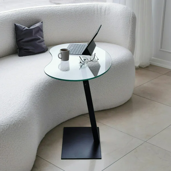 Table d'appoint en verre pour ordinateur, réglable TULUM