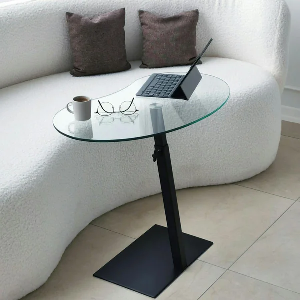 Table d'appoint en verre pour ordinateur, réglable TULUM