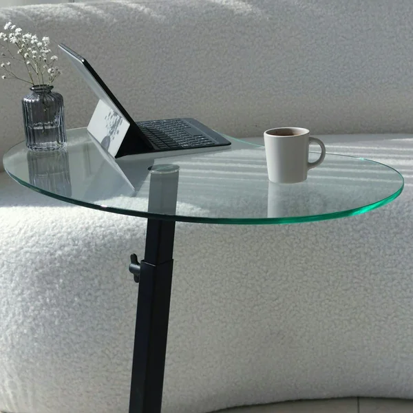 Table d'appoint en verre pour ordinateur, réglable TULUM